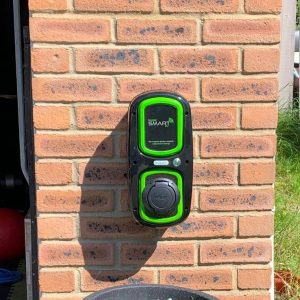 electric car charge point on wall